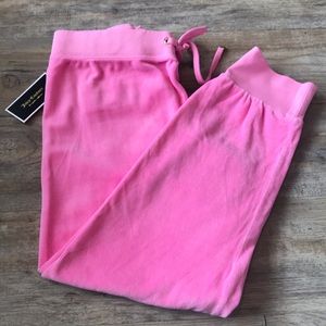 NWT Juicy Couture Slim Synthetic Pink Velour Pants